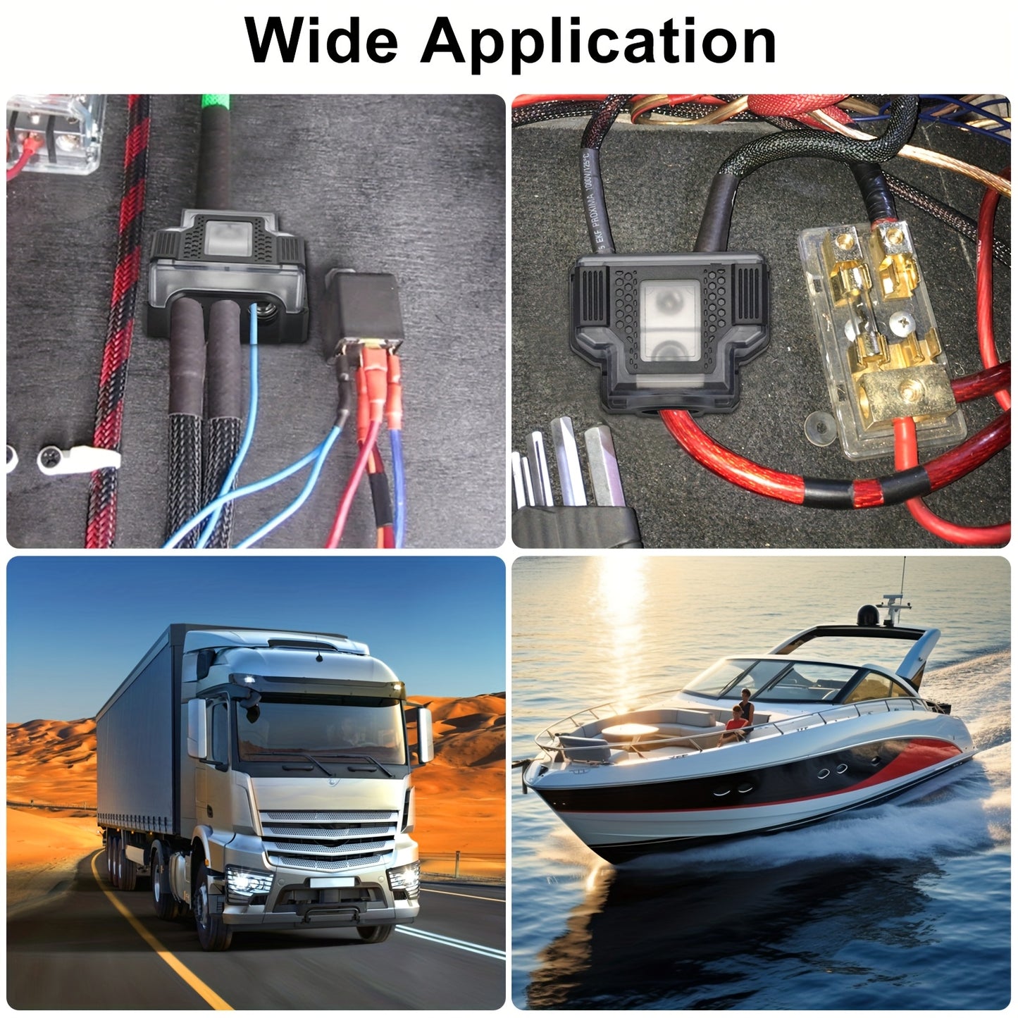 Universal Power Distribution Block, 2/3/4 Way Amplifier Connector, For Car & Marine Audio Enthusiasts, Multiple Gauge Outputs 0/2/4 AWG and 4/8/10 AWG, for Upgrading Car Stereo Systems & Car Audio, Without Battery