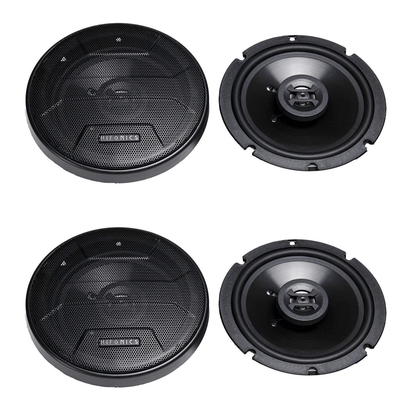 Hifonics Zeus 6.5 inch Shallow Mount Speakers, 3-Way 300-Watt Coaxial Car Audio Speakers, 2 Pair
