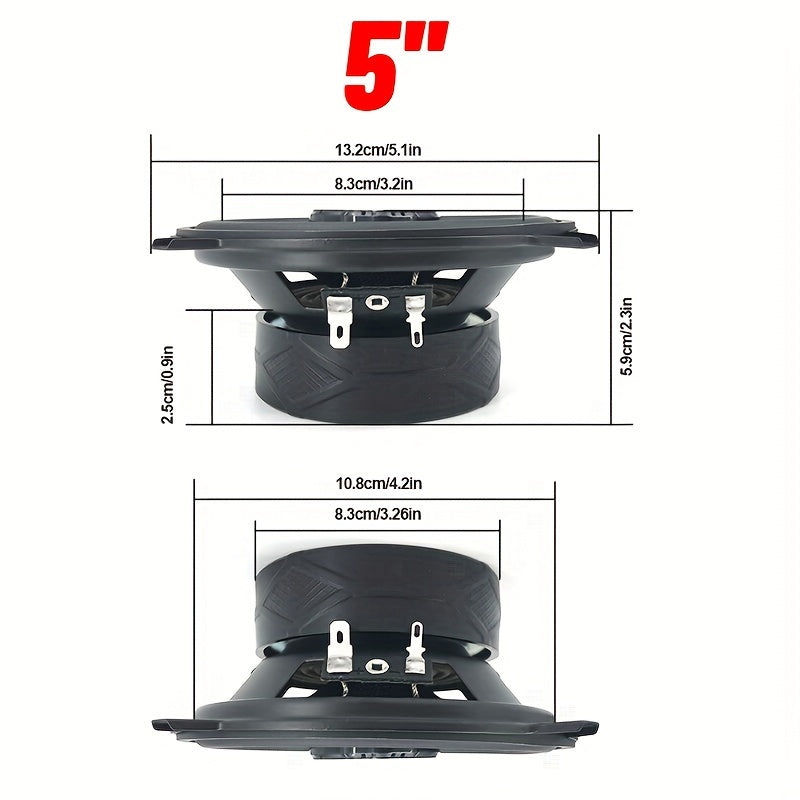a pair 4-inch/5-inch/6.5-inch car high-mid-bass integrated car speaker - 600W/800W/1000W, 4 ohms, suitable for car audio modification