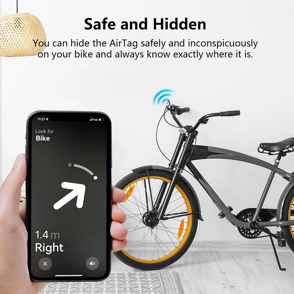 Bicycle Bell for Apple Airtag Bike Mount Bicycle Bell Waterproof Anti-Theft for Air Tag GPS Tracker under Bike Bell Holder