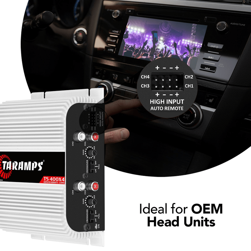 TS400X4 400W RMS 4 Channel Amplifier Ultra Compact Class D 2 Ohm Stable for Car Audio Systems Ships from USA
