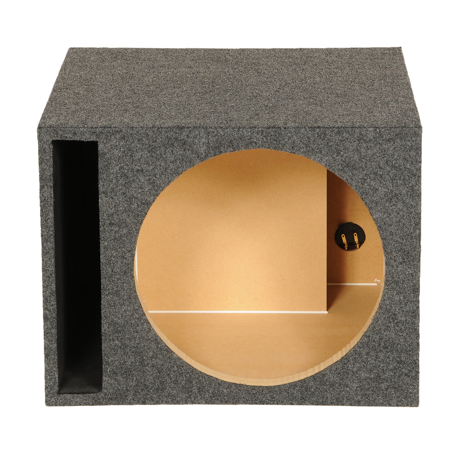 QPower 15 Inch Heavy-Duty Single Vented Carpet Covered Durable Car Audio Vehicle Subwoofer Enclosure Woofer Box, Charcoal Gray
