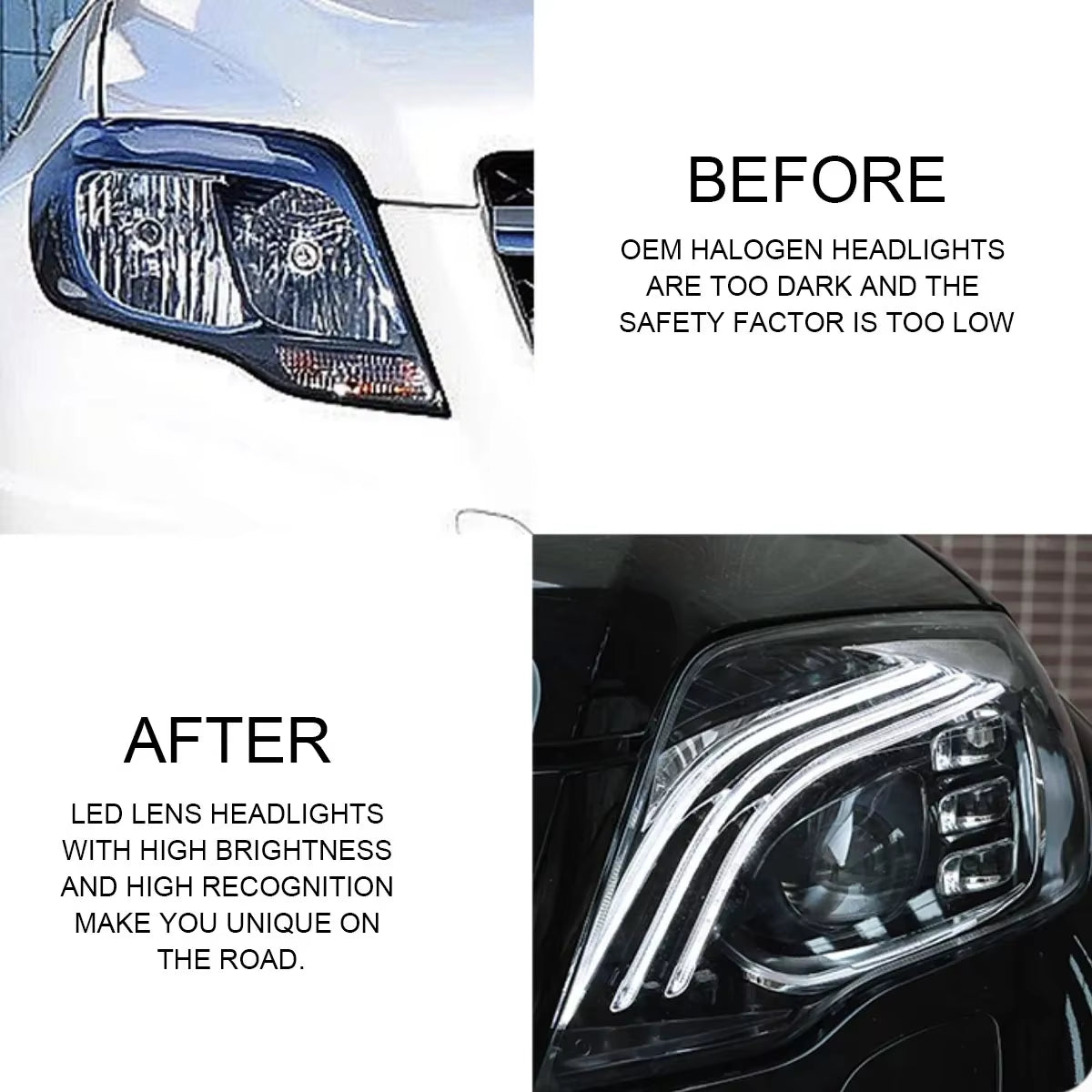 Car for Benz GLK X204 Headlights 2013-2015 Upgrade Modified to New DRL Dynamic Turn Signal LED Headlight Auto Accessories