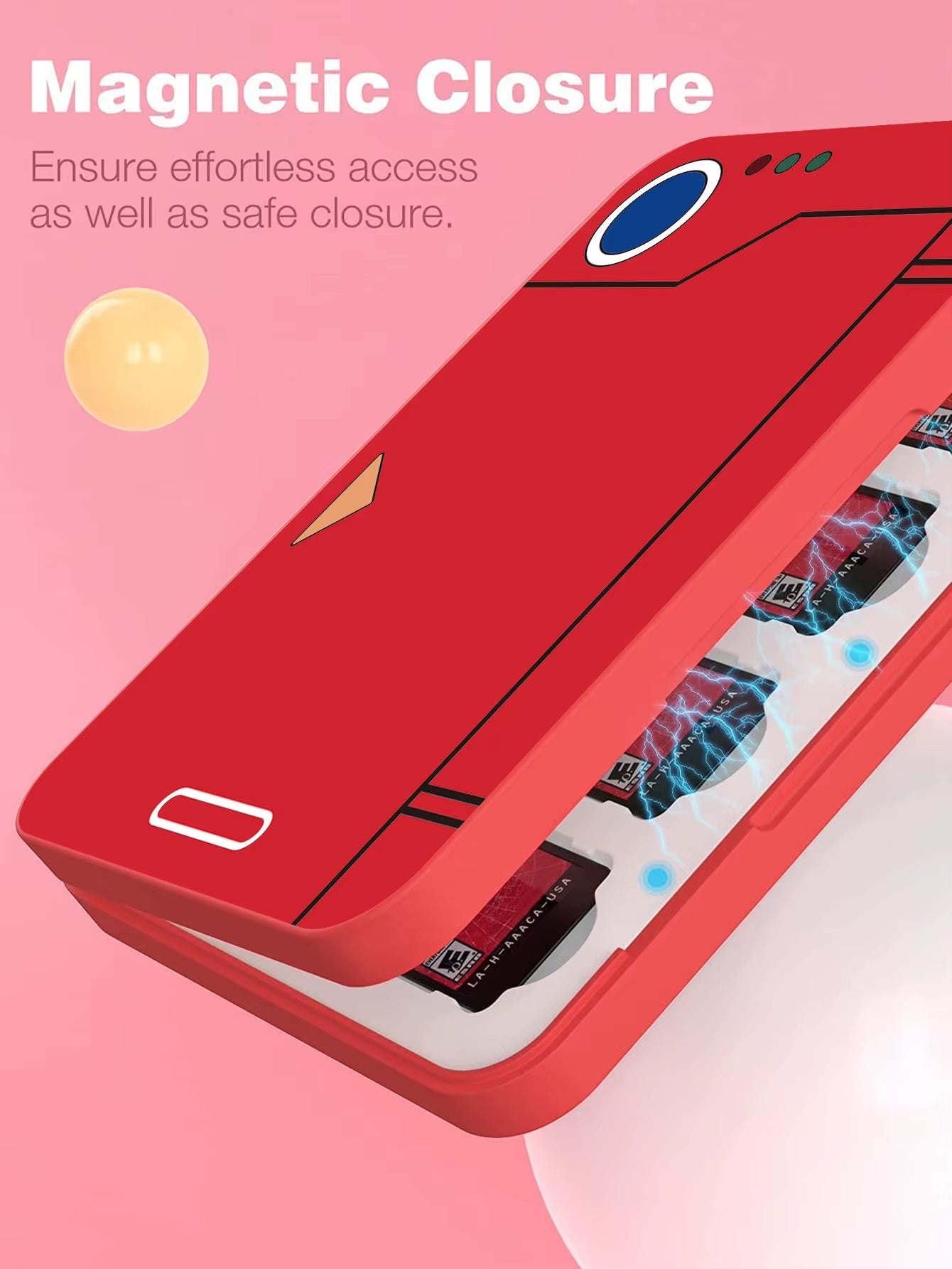 Suitable for Switch Game Card Magnetic Absorption Cassette Reader 16 in 1 Red