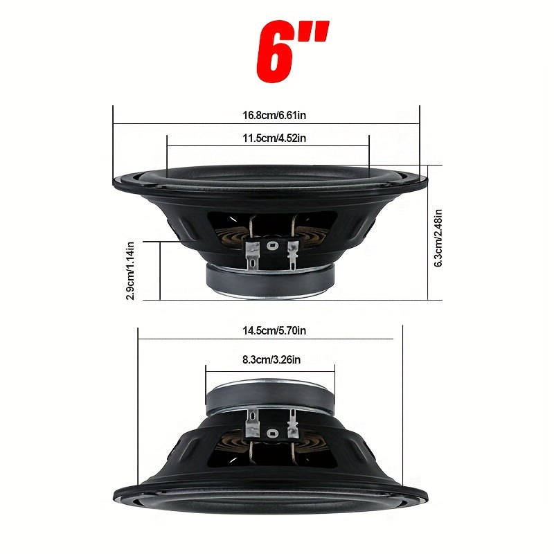 a pair 4-inch/5-inch/6.5-inch car high-mid-bass integrated car speaker - 600W/800W/1000W, 4 ohms, suitable for car audio modification
