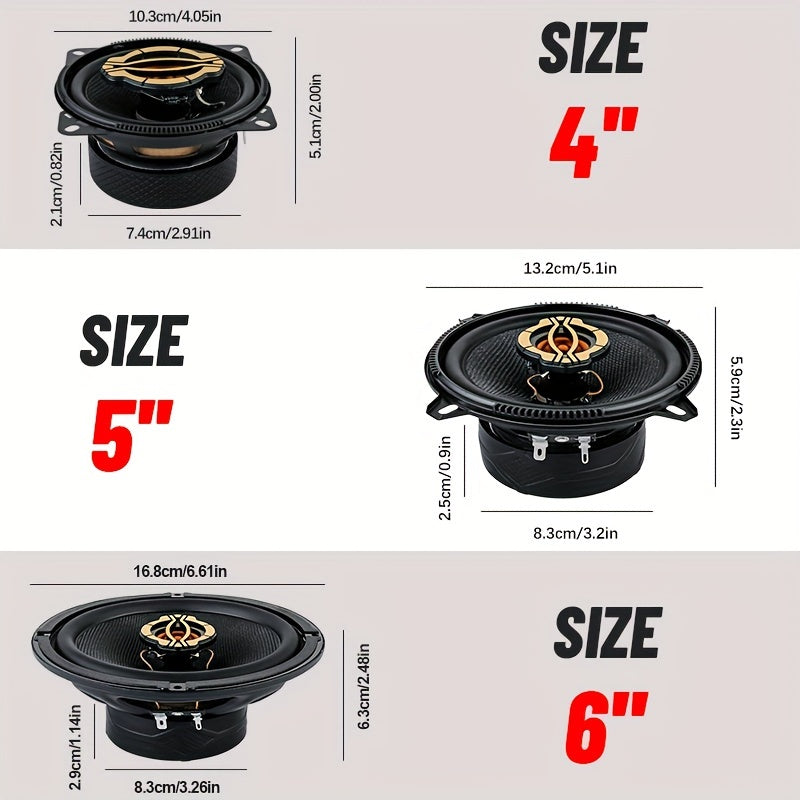a pair 4-inch/5-inch/6.5-inch car high-mid-bass integrated car speaker - 600W/800W/1000W, 4 ohms, suitable for car audio modification