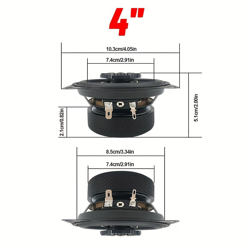 a pair 4-inch/5-inch/6.5-inch car high-mid-bass integrated car speaker - 600W/800W/1000W, 4 ohms, suitable for car audio modification