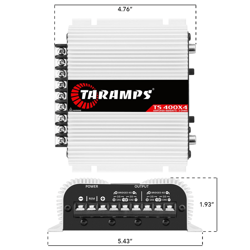 TS400X4 400W RMS 4 Channel Amplifier Ultra Compact Class D 2 Ohm Stable for Car Audio Systems Ships from USA