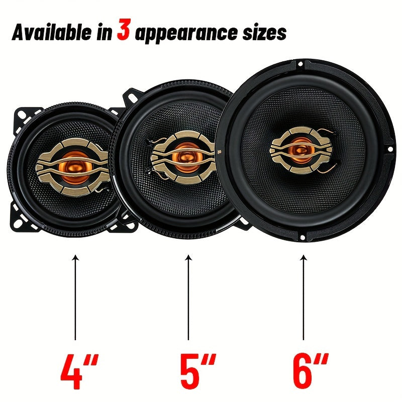 a pair 4-inch/5-inch/6.5-inch car high-mid-bass integrated car speaker - 600W/800W/1000W, 4 ohms, suitable for car audio modification