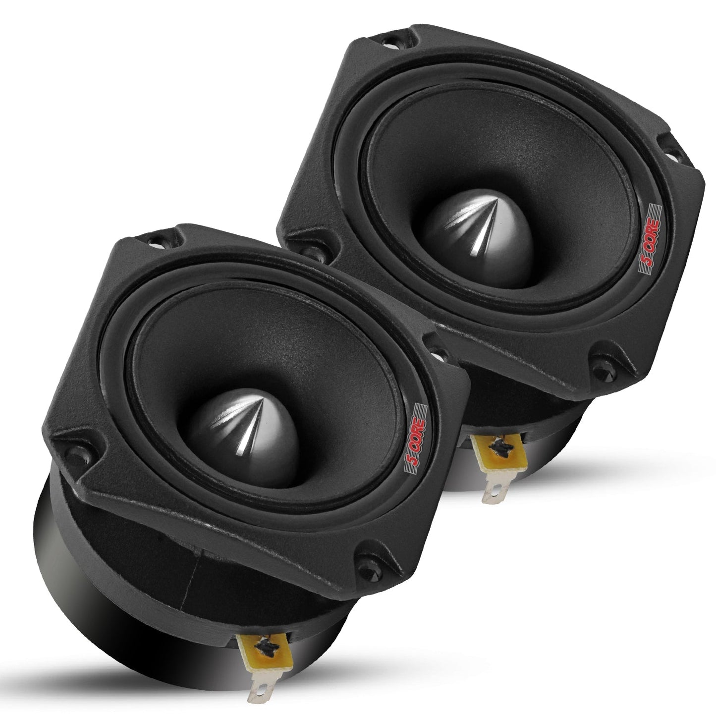 5 CORE Tweeters Speakers Car Audio Pair 600W Combined Peak 4 Ohm 3.5 Inch Aluminum Super Bullet Tuiters para Sonido para Carro - TW BLT 150 BLK Pair