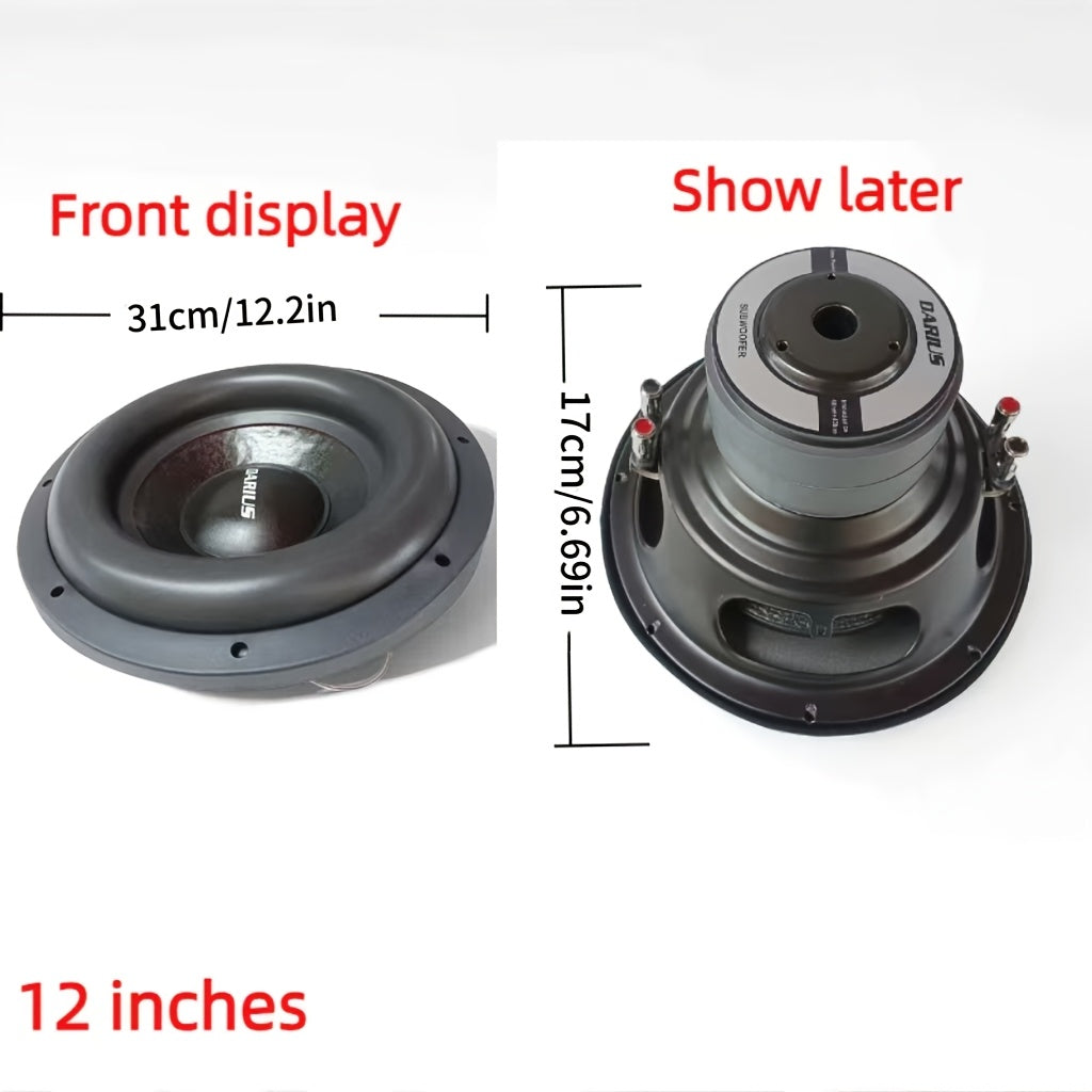 8"/10"/12" High-Power Car Subwoofer - Single or Dual Coil Design, Cannoneer Edge, 500W RMS Power Handling, Black Mesh Grille Cover, Perfect for Car Audio Upgrades & Heavy Bass, Bass Speaker Replacement | Mesh Grille Speaker |