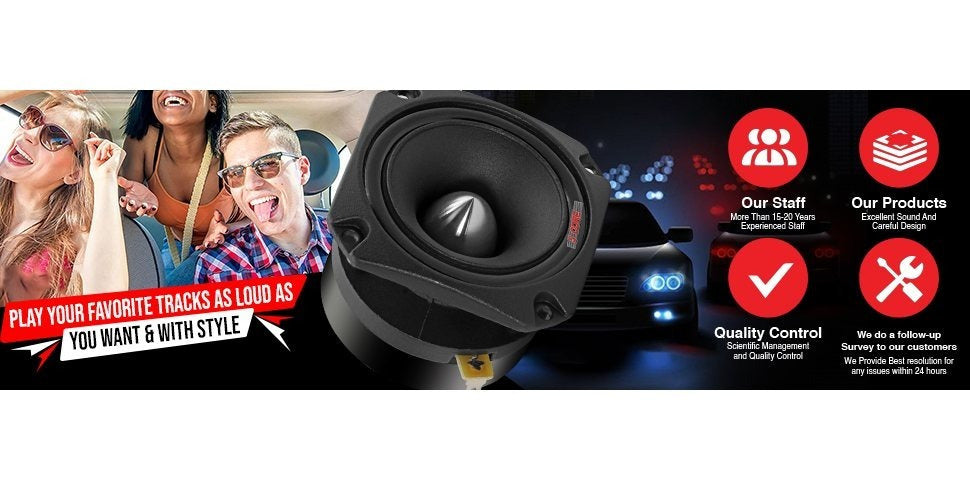 5 CORE Tweeters Speakers Car Audio Pair 600W Combined Peak 4 Ohm 3.5 Inch Aluminum Super Bullet Tuiters para Sonido para Carro - TW BLT 150 BLK Pair