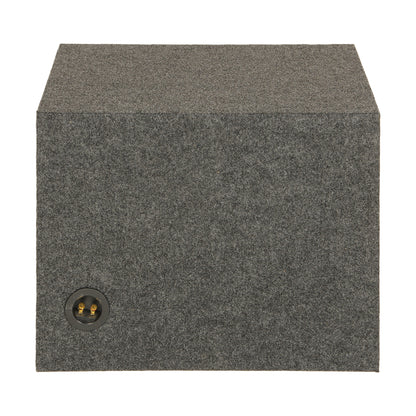 QPower 15 Inch Heavy-Duty Single Vented Carpet Covered Durable Car Audio Vehicle Subwoofer Enclosure Woofer Box, Charcoal Gray