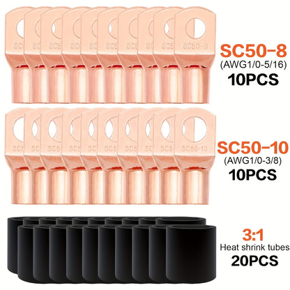 1/0 Gauge Wires (20 Feet Each - Red/black), (25 Feet Each - Red/black) Copper-clad Aluminum CCA - Primary Automotive Wires, Automotive Amplifier Power And Ground Cables, Car Audio Speaker Battery Cables, Solar, Automotive, RV