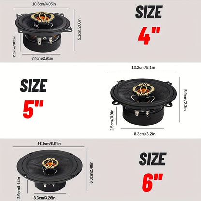 a pair 4-inch/5-inch/6.5-inch car high-mid-bass integrated car speaker - 600W/800W/1000W, 4 ohms, suitable for car audio modification