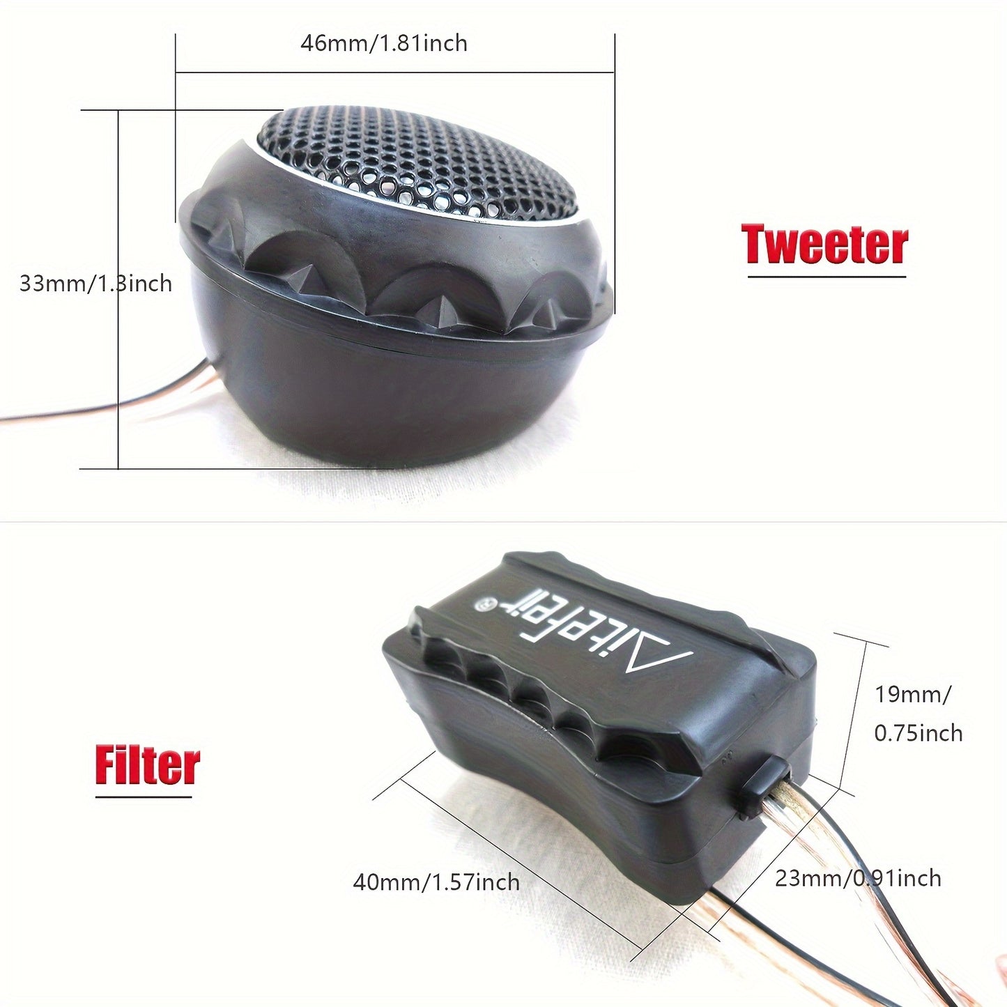2pcs 280W Car Tweeters with Crossover Filter - Film Soft Dome Stereo Speakers, Balanced Sound Car Audio Speaker Boxes