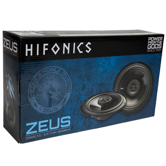 Hifonics Zeus 6.5 inch Shallow Mount Speakers, 3-Way 300-Watt Coaxial Car Audio Speakers, 2 Pair