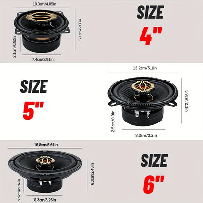 a pair 4-inch/5-inch/6.5-inch car high-mid-bass integrated car speaker - 600W/800W/1000W, 4 ohms, suitable for car audio modification