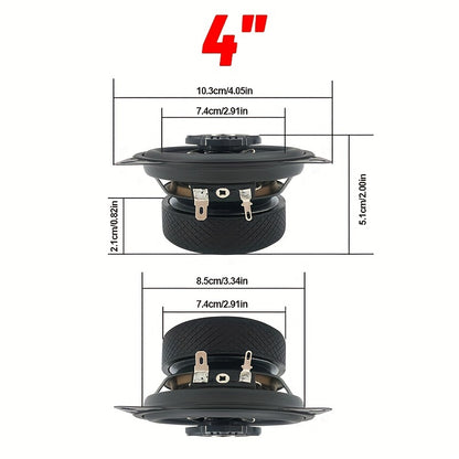 a pair 4-inch/5-inch/6.5-inch car high-mid-bass integrated car speaker - 600W/800W/1000W, 4 ohms, suitable for car audio modification