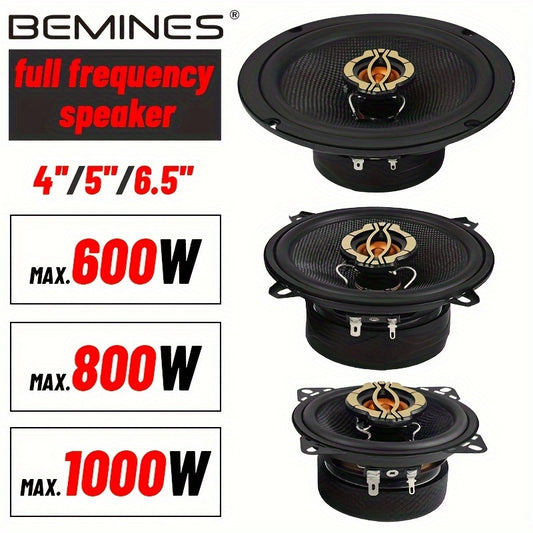 a pair 4-inch/5-inch/6.5-inch car high-mid-bass integrated car speaker - 600W/800W/1000W, 4 ohms, suitable for car audio modification