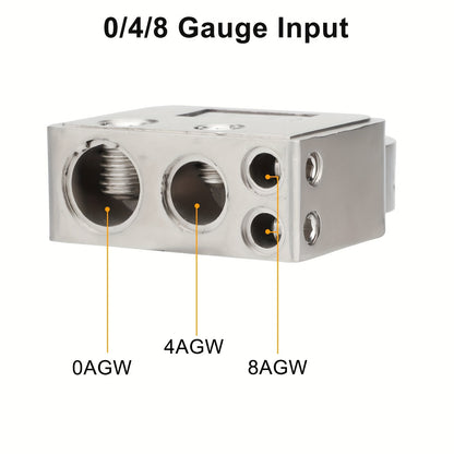 2pcs Digital Car Battery Terminal Connectors, DC 12-24V 0/2/4/8/10 Gauge Positive Negative, for Car Audio, Marine, Truck