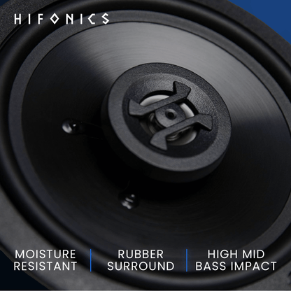 Hifonics Zeus 6.5 inch Shallow Mount Speakers, 3-Way 300-Watt Coaxial Car Audio Speakers, 2 Pair