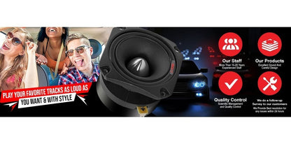 5 CORE Tweeters Speakers Car Audio Pair 600W Combined Peak 4 Ohm 3.5 Inch Aluminum Super Bullet Tuiters para Sonido para Carro - TW BLT 150 BLK Pair